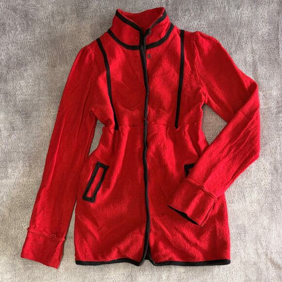 Vintage Wool Luii Red Long Coat - Picture 1 of 7